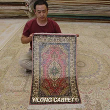 Yilong 2'x3' Восточный шелковый ковер ручной работы изысканный красный персидский ковры(TJ094A