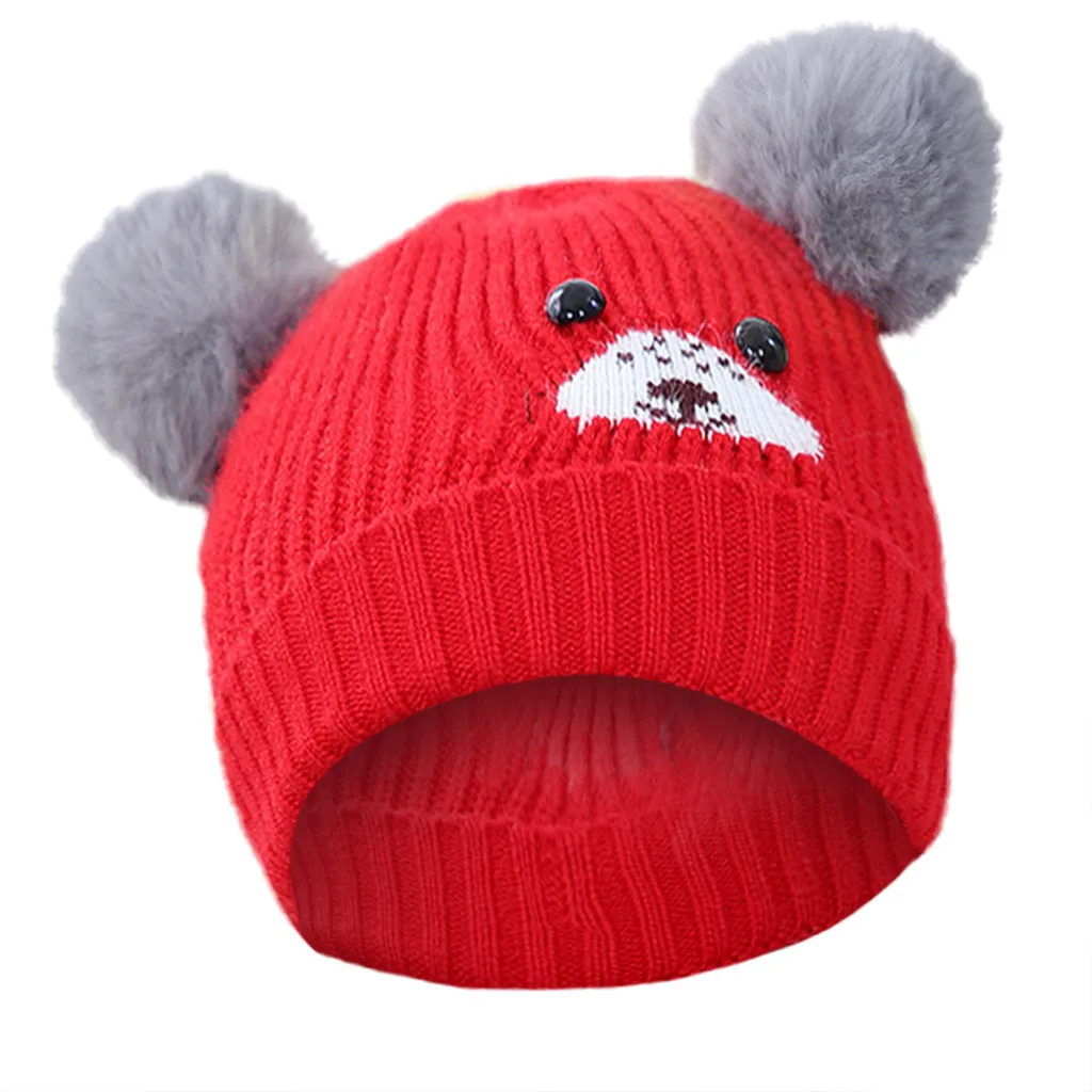 New Winter Autumn Baby Knit Hat Scarf Set Children Cartoon Cute Wool Hat#AJ28