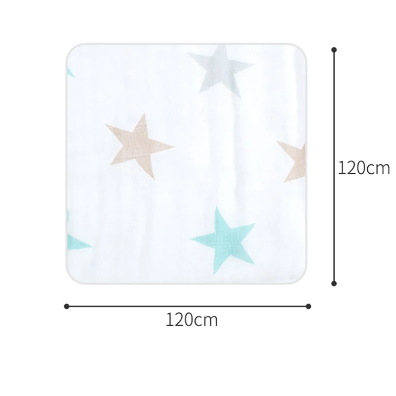 Cotton Bath Towel for Baby Swaddle Blanket for Stroller Star Newborn Muslin Blanket 6 Layer Comfortable Sleeping Outdoor BMT077