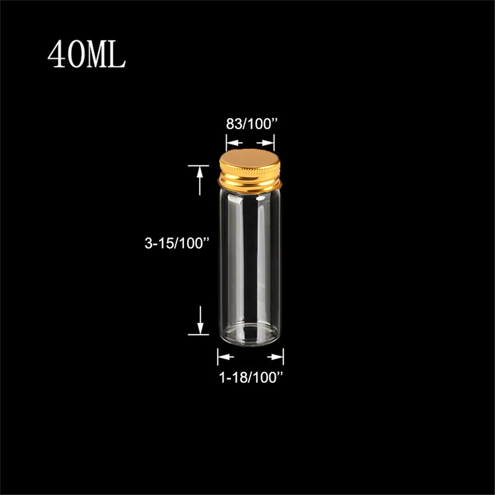 30x80x21 мм 40 мл, прозрачный стеклянный баночки с алюминиевые закручивающиеся крышки пустые бутылки золотистые крышки стеклянные бутылки Подарочные Флаконы 50 шт