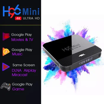 

tv box brasil in set-top boxes h96 mini android 9.0 samrt box tv rockchip RK 3228A dual wifi 4K google play Russia tv box
