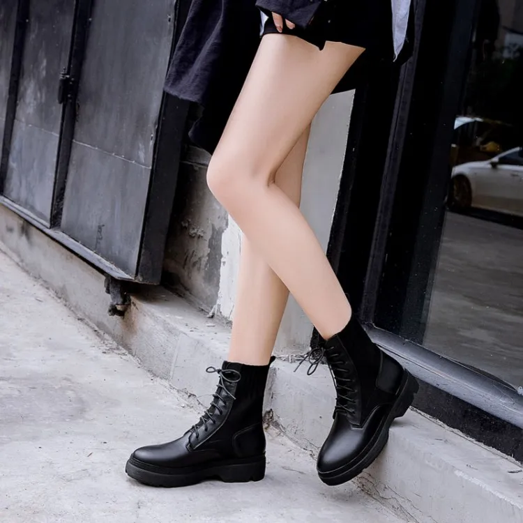 

Tanariya New Arrival Shoes woman Boots women Autumn 2019 waterproof platform cowhide boots for women
