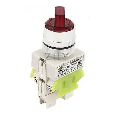 

AC220V 10A DPDT 6 Terminal Red Indicator Control Rotary Selector Latching Switch