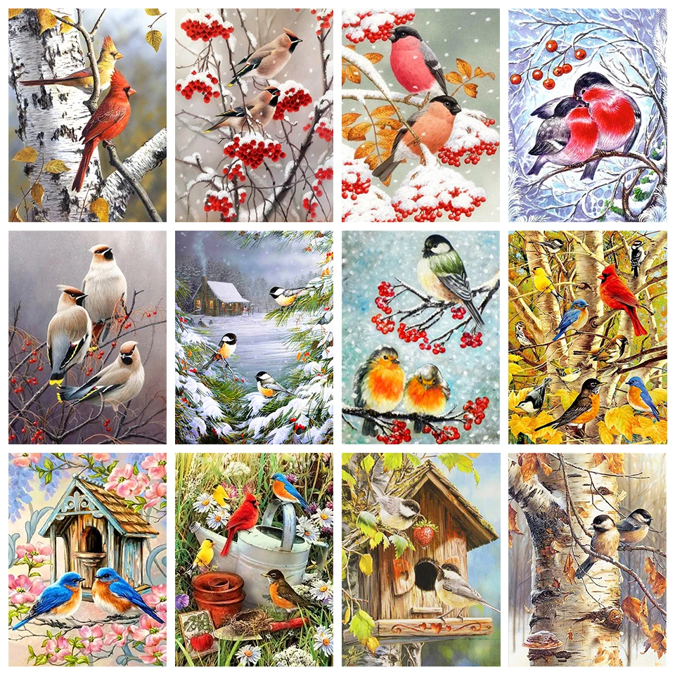 Painting DIY Embroidery Cross-Stitch-Kit Bird-Decoration Mosaic Gift Rhinestone Square Diamond