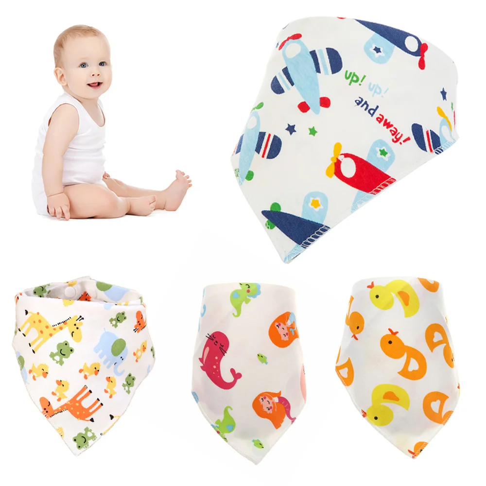 

Cartoon Baby Cotton Bibs Cute Saliva Towel Baby Feeding Accessories Soft Baby Stuff Baby Bibs Double Layers Soft Cotton
