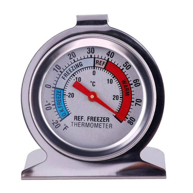 Refrigerator Thermometer, Two Pack Fridge Thermometer Stainless