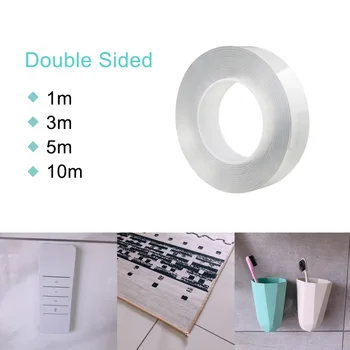 

Office Double-Sided Clear Washable Adhesive Tape Non-Slip Removable Sticky Strips Household Multifunction Nano Traceless Gel Pad