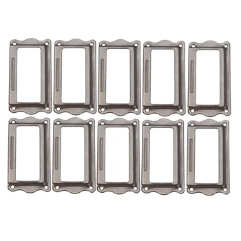 

DRELD 10pcs Furniture Cabinet Drawer Box Metal Tag Label Pull Frame Handle File Name Card Holder Drawer Cupboard Filin 64X31mm