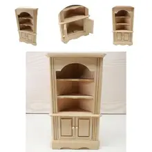 

1:12 Handmade Compact Excellent Simulation Wood Display Cupboard Model Shelf Toy Dollhouse Cabinet for Scene Props