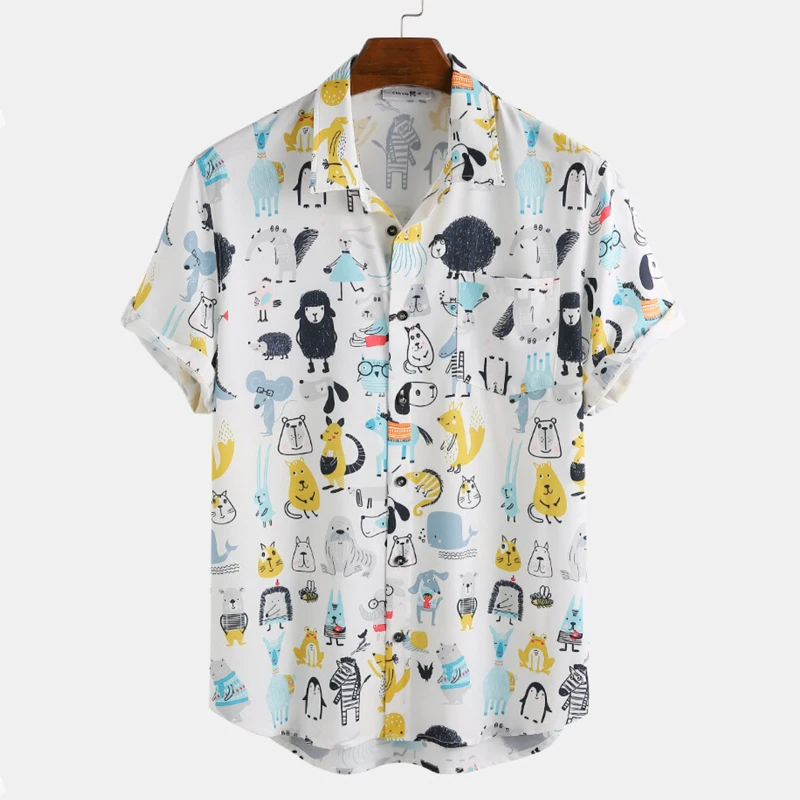 Shirts Short-Sleeve Harajuku Off-White Summer Neck-Blouse Casual Personalized Print 