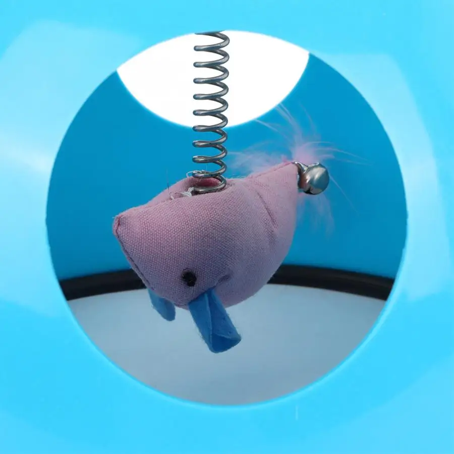 Игрушка для кошек, питомец, кошка, вращение на 360 градусов, ловля, играющая игрушка, Интерактивная игровая пластина с мышкой, мятный, голубой, прочные игрушки для упражнений