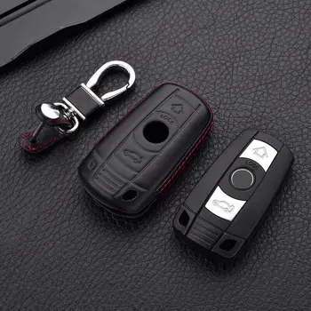 

2 Button Soft Leather Remote Fob Bag Car Key Cover Case For BMW 1 3 5 Series X-Ray XRay Remote Key Fob Cover Protect Set