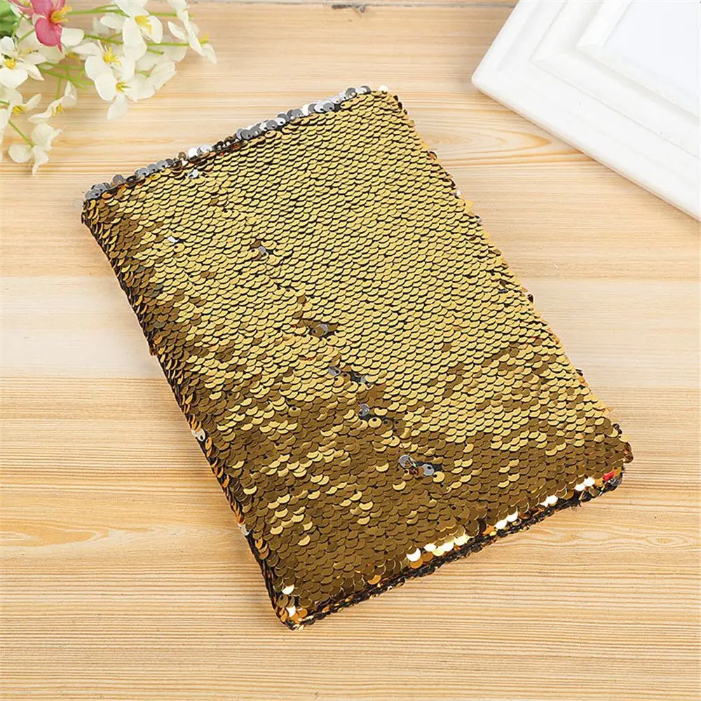 80 Sheets Fashion Creative Sequins A6 Notebook Monthly Planner Agenda Organizer Diary Kawaii Stationary Office School Supplies - Цвет: gold