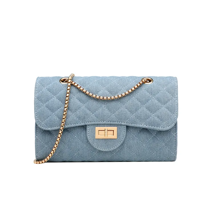 

Brand Canvas Bag Women's 2019 Autumn And Winter New Style Graceful Rhombus Chain WOMEN'S Bag Fashion Crossbody Bag