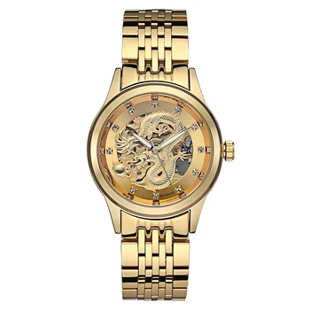 

Men's gold dragon watch automatic mechanical table business waterproof watch simple atmosphere watch factory wholesale