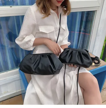

2019 Hot Luxury Designer New Cloud Shape Bag Day Clutch Bag Pleated Dumpling Shoulder Messenger Bag Cute Lady Crossbody Handbag