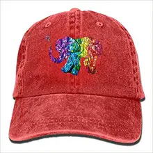 Красочные Счастливый Слон Винтаж мыть окрашенный хлопок саржа Низкопрофильная регулируемая бейсболка