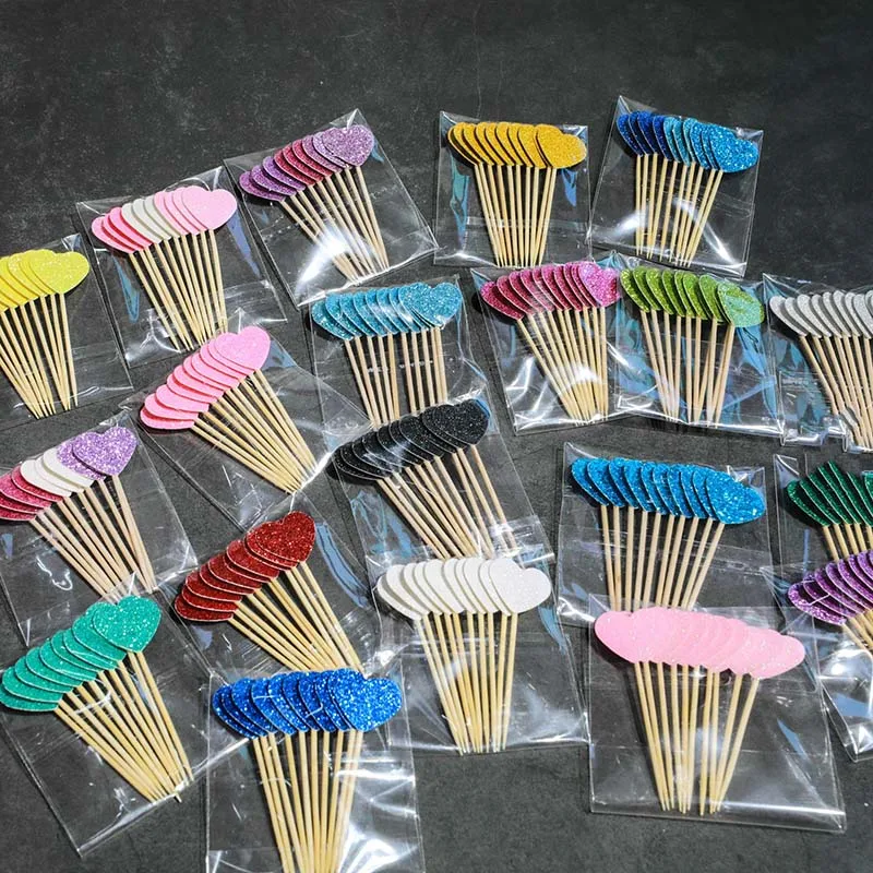 

Cake Baking Decoration 10 Pieces Of Color Pink Blue Little Love Toothpick Card Insertion Wedding And Birthday Scene Layout