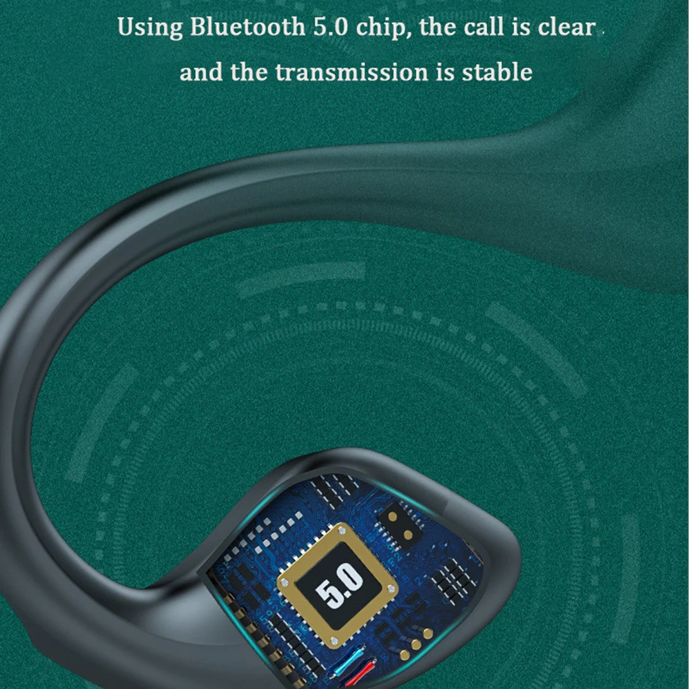 TATING Bone Conduction Wireless Bluetooth Earphone Suitable For Xiaomi Huawei Apple Sports Waterproof Headset With Microphone