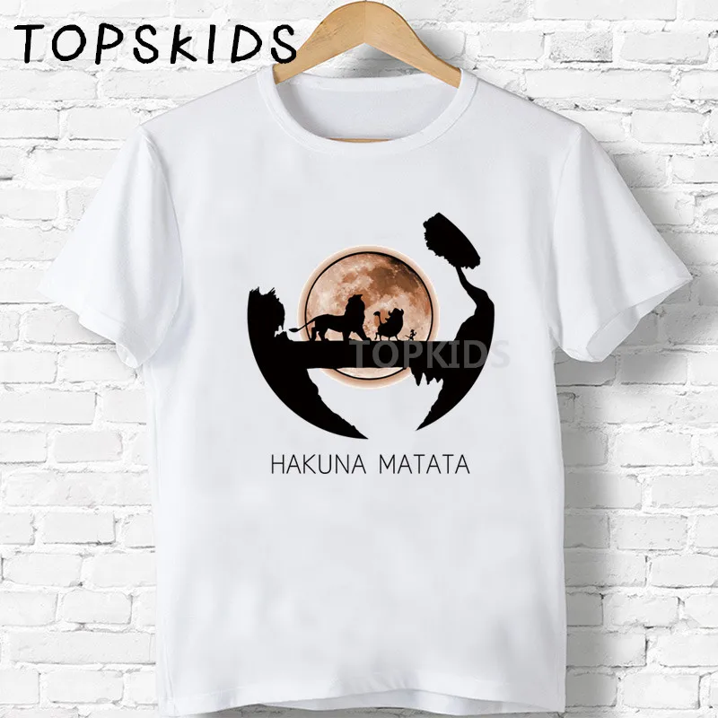 Детские футболки с принтом Король Лев Hakuna Matata забавные детские топы для