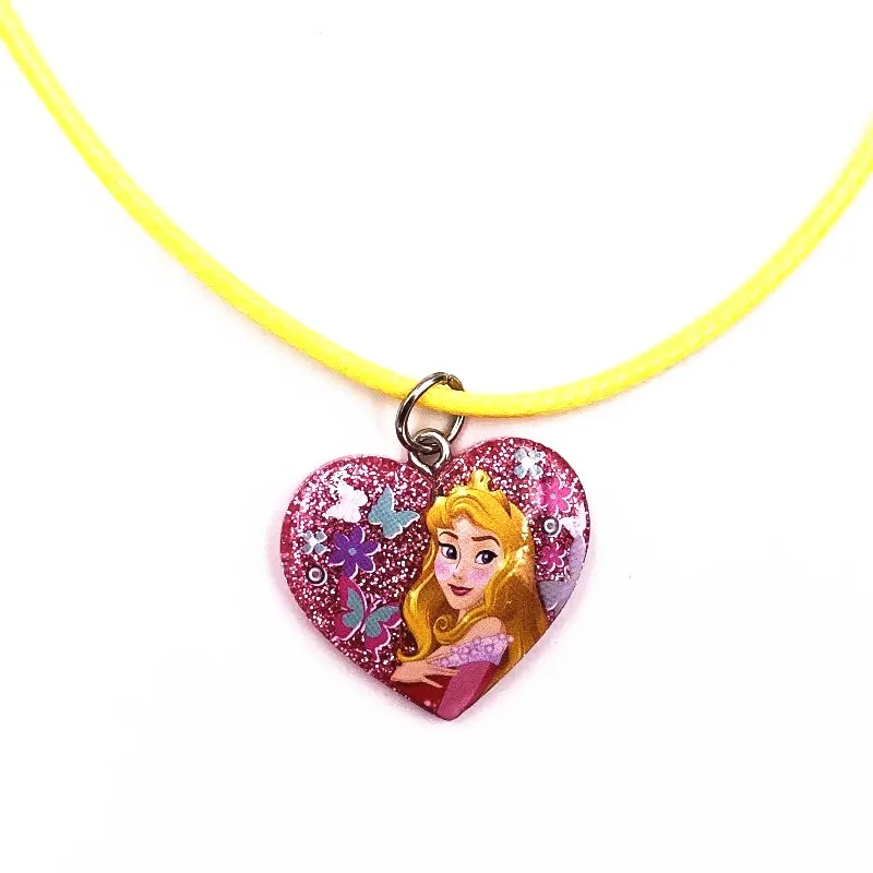 1Pcs Hot sale Cute Belle Elsa Princess Necklace Choker Rope Children Jewelry Kids Fashion Accessories For Girls Birthday Gifts - Metal Color: Antique Gold Plated