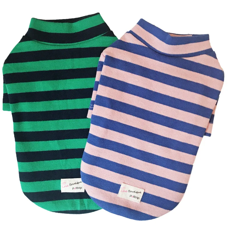 

Autumn Winter Pet Hoodie 2 Color Striped Hoodie Coat Sweatshirt For Chihuahua Bulldog Cat Shirt Hoodie Clothing S-XXL Clothes 89