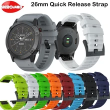 26 мм Quick Release Easy Fit спортивные силиконовые часы на запястье ремешок для Garmin Fenix 6X 5X 5X Plus 3 3HR Смарт ремешок для часов браслет