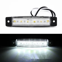 Feu de signalisation latéral blanc à 6 LED, 12V, pour remorque, camion, bateau, BUS, indicateur de Signal RV, lampe de remplacement 
