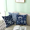 Blue White Porcelain Print Cushions Case Bohemian Style Mandala Geometry Pillows Case Modern Fashion Sofa Chairs Throw Pillows 3