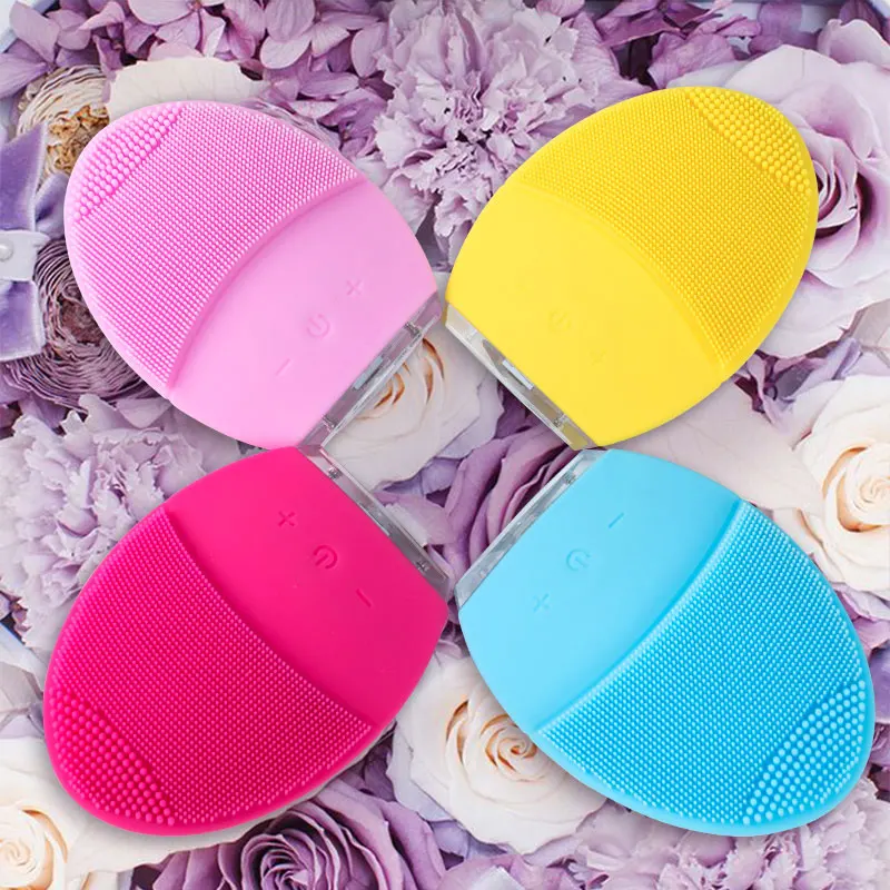 

Powered Facial Cleansing Brush Sonic Silicone Cleanser Waterproof USB Rechargeable Skin Care Massage Face Cleaning Brush