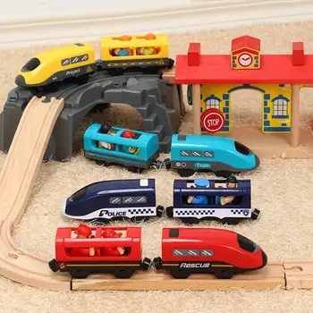 

Electric Train Toy Set Kids Train Toy Children Train Toy Set Gift Compatible With Wooden Track Interesting Present For Children