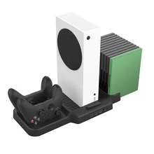 

3 In 1 For For Xbox Series X SX Vertical Stand Games Cooling Fan 3USB HUB With Dual Controller Charger Dock Station Holder