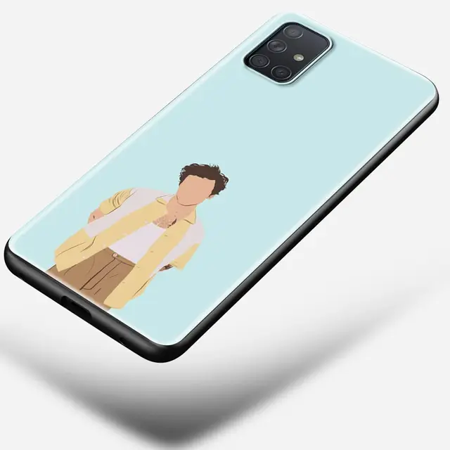 Phone Case for Samsung Galaxy A51 A71 5G A50 A70 A11 A21s A31 A41 A42 A91 A01 TPU Soft Black Cover Harry style art B14