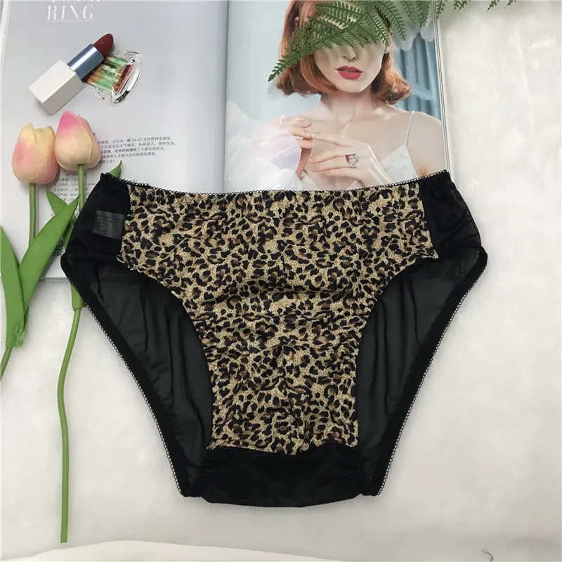 Leopard Print Men's Underwear Sexy Men Briefs Trend Comfortable Breathable Cool Low Waist Panties U Convex Pouch Male Underpants 4