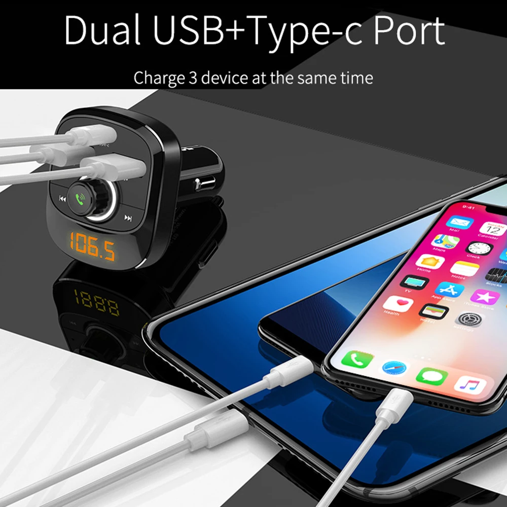 Автомобильный MP3-плеер Bluetooth fm-передатчик Hands-free Dual USB Автомобильное зарядное устройство абсолютно новое и высокое качество