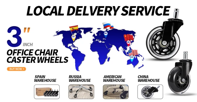 5 Pack Gold 2-Inch Caster Wheels - Heavy Duty Replacement Swivel Casters For Office & Salon Chairs