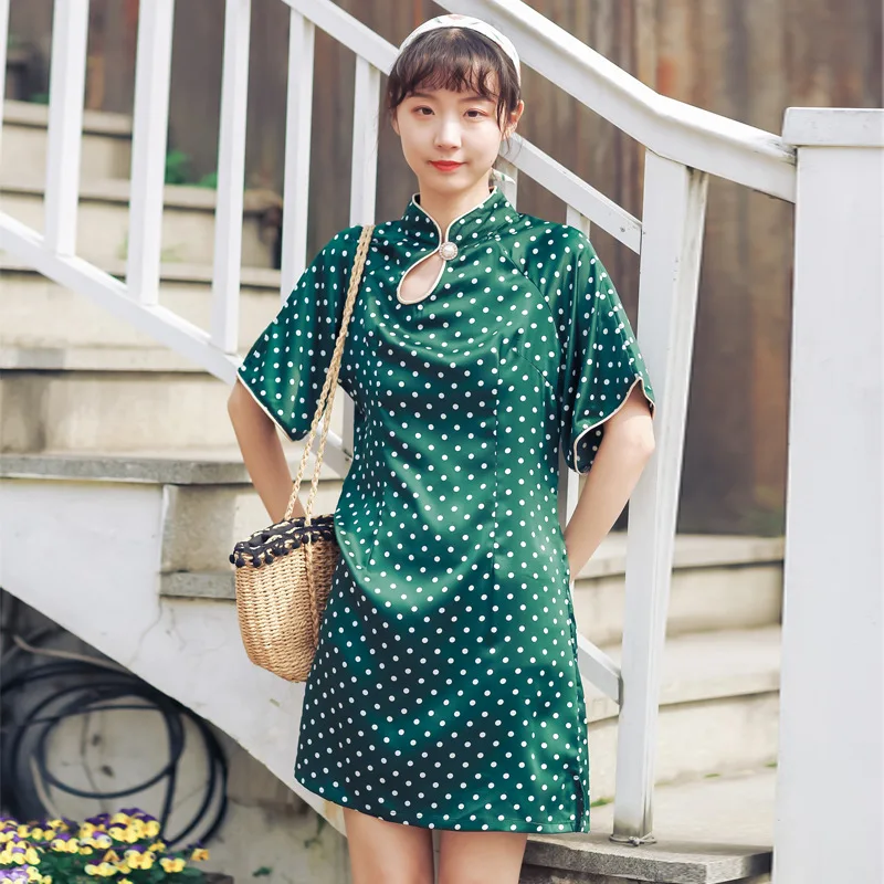 Cheongsam Qipao Qi Pao современное китайское платье женское платье зеленое платье китайские традиционные платья китайское Новогоднее платье