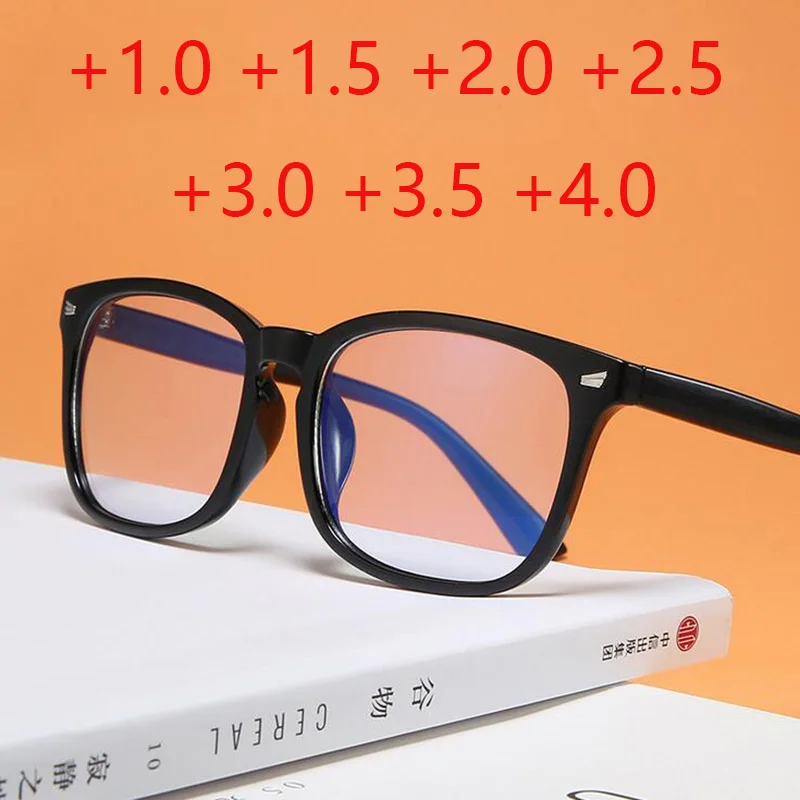 Kwadratowe okulary do czytania mężczyźni kobiety Modne okulary + 1.0 + 1.5 + 2 + 2.5 + 3 + 3.5 + 4 4 Kwadratowe okulary do czytania mężczyźni kobiety Modne okulary + 1.0 + 1.5 + 2 + 2.5 + 3 + 3.5 + 4 1