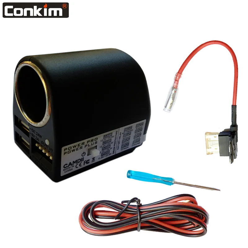 Conkim Camdll Мощность PRO 2.0A 12 V-24 V gps/DVR Прикуриватель разъем питания с портом USB Зарядное устройство и Автомобильный видеорегистратор K2S по индивидуальному заказу