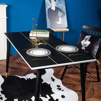 

Waterproof oilproof heat-resistant pvc leather tablecloth Christmas desktop deco mat customize placemat Wooden table protector