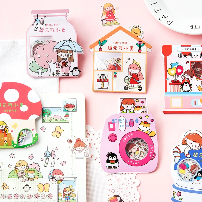 40pcs/pack Kawaii Girls Cartoon Stickers Diy Craft Stick Label Phone Diary Album Decor Sticker Stationery Kids Gift afbeelding