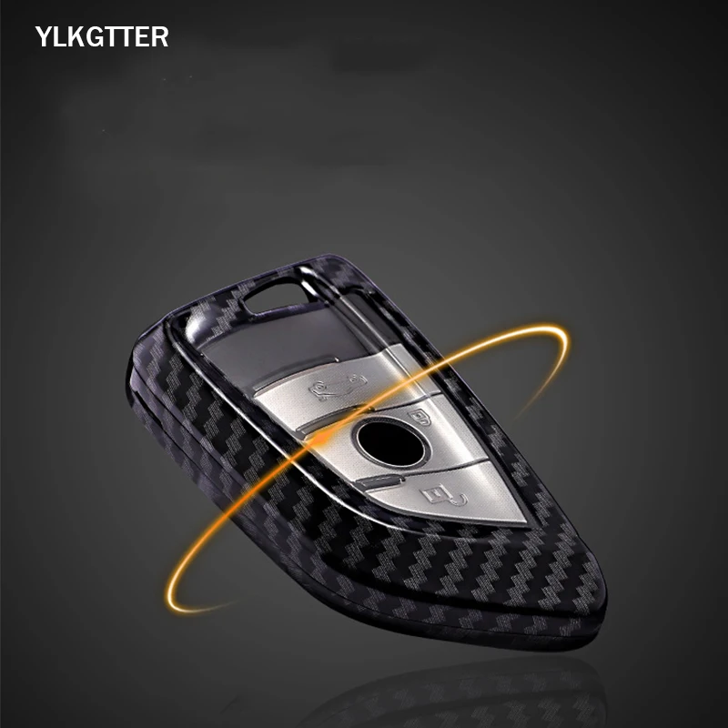 

YLKGTTER Hard Protective Car Key Shell for 2018 Version BMW 5 7 Series X1 X3 Key Case Carbon Fiber Pattern Car Key Case No Chain