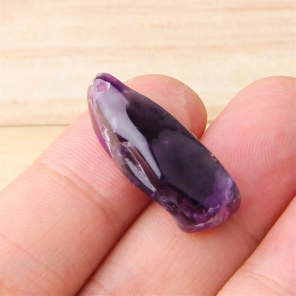 

1pcs Natural Purple Agates Stone Slice Point Beads with 1 Hole for Jewelry Making Necklace Bracelet Charm Pendant 9-13mm*27-37mm