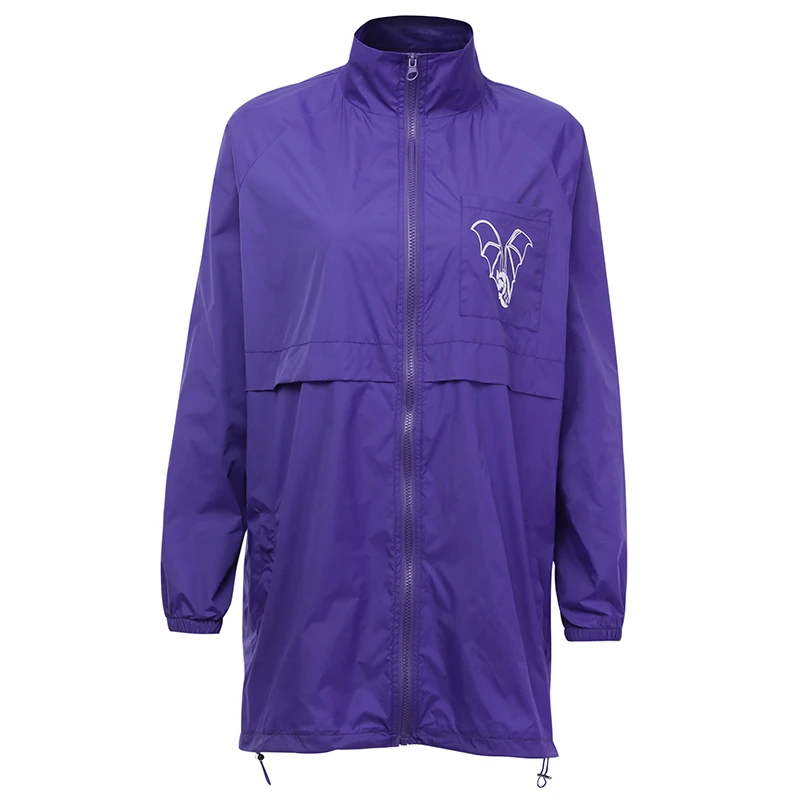 Purple InsGoth, свободная, большая, негабаритная, Женская ветровка, уличная, пальто, куртка, готический панк Харадзюку, тонкое пальто, куртка, модные, свободные пальто - Цвет: Purple