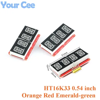 

0.54 inch LED Display 4 Bit 0.54‘’ Meter Digital Tube Module HT16K33 I2C IIC Red/Emerald-green/Orange Display Module for Arduino