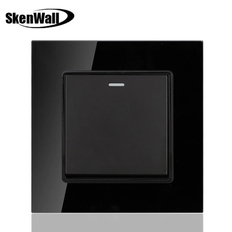 

1 2 3 4 Button Household Wall Press ON/OFF Switch With Led Tempered Glass Mirror Momentary Switches Like DoorBell Switche