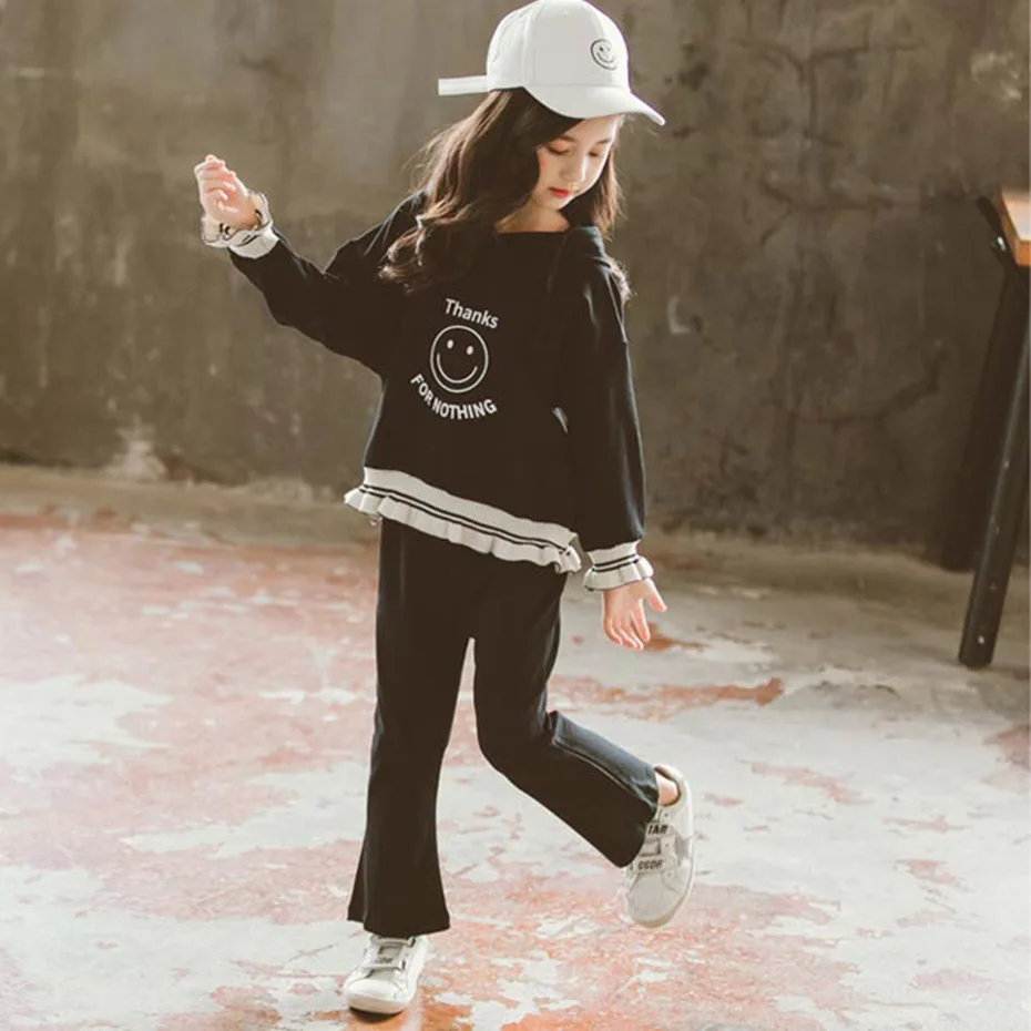 

Girls Clothes Set Cartoon Pattern Hoodies + Pants 2PCS Girl Clothes Casual Style Clothes For Children 6 8 10 12 14 Year