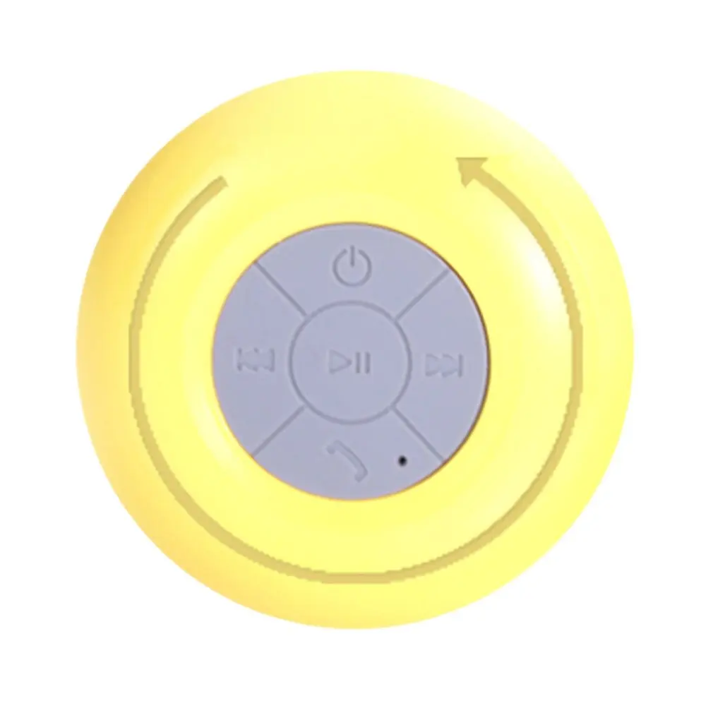 Мини беспроводной Bluetooth Динамик Hands Free водонепроницаемый автомобиль ванная комната офис пляж стерео сабвуфер музыка громкий динамик с всасыванием - Цвет: Цвет: желтый