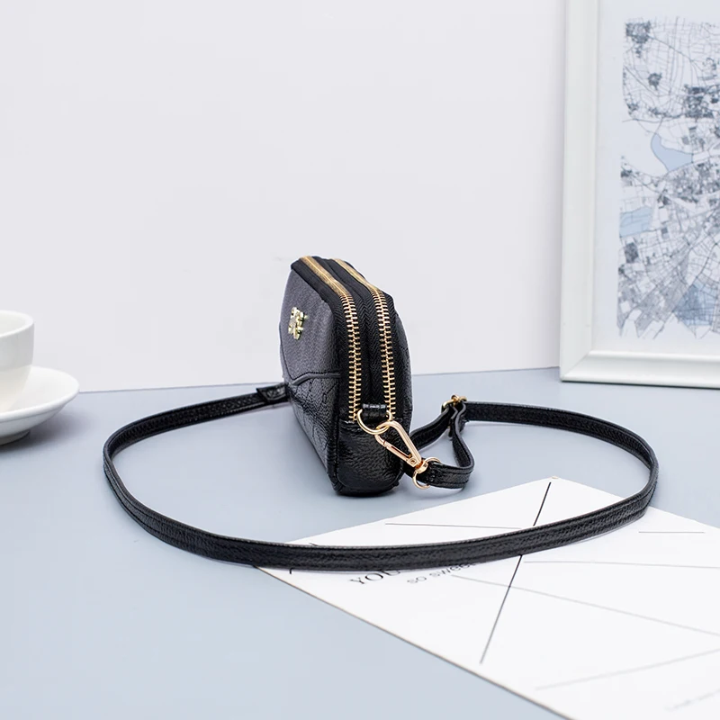 New Ladies Long Clutch Bag, Simple Double Zipper Women's Wallet, Messenger Bag, Mobile Phone Bag, Female Handbag