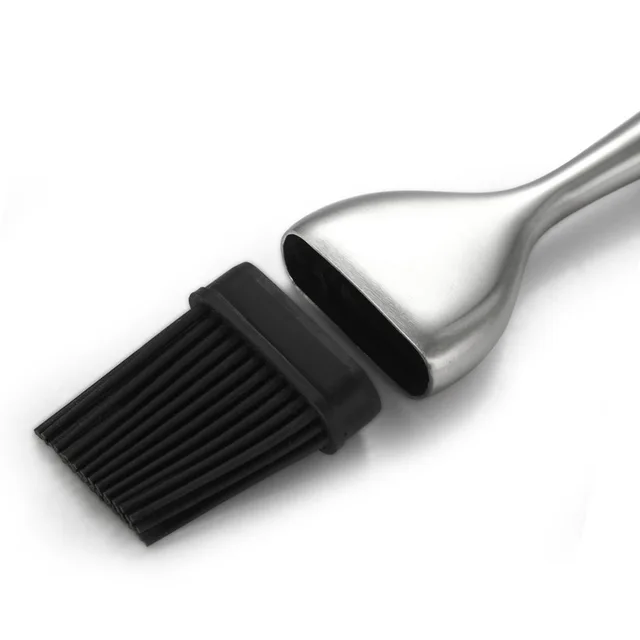 1 Pc Szilícium -Dioxid -Olajkefe Konyhai Főző Szerszámok Rozsdamentes Acél Fogantyú Barbecue Basting Olajkefe Konyha Diy Kiegészítők - Image 3